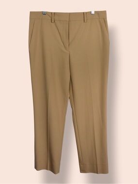 Helmut Lang Beige Tailored Trousers Bonded Hem Pants Size 8 Medium NWT